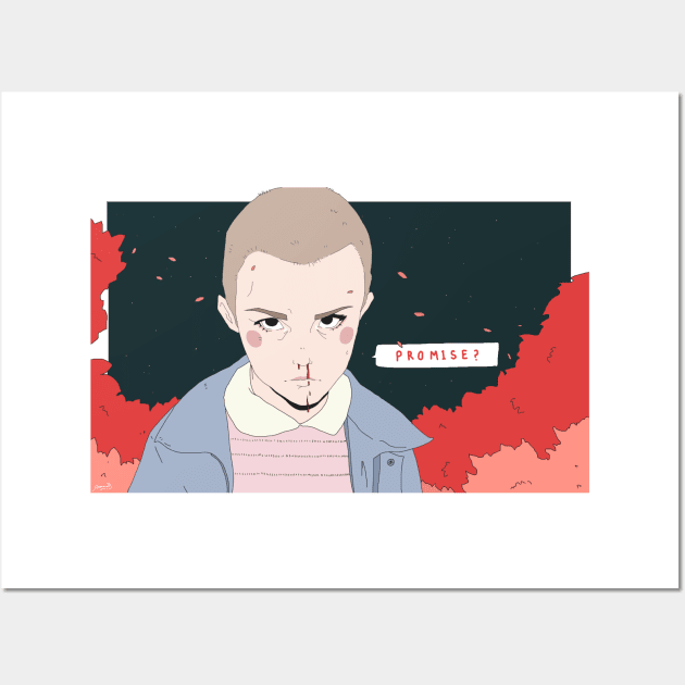 Promise?- Eleven from Stranger Things Wall Art by TamaraRenae